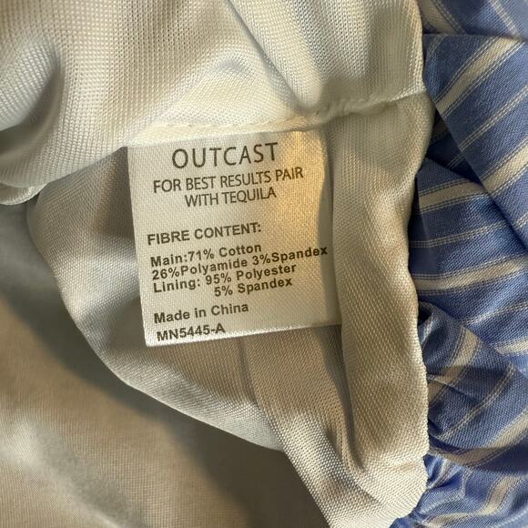 Outcast Kiole Mini Skirt Blue Stripes, M - Picture 5 of 5